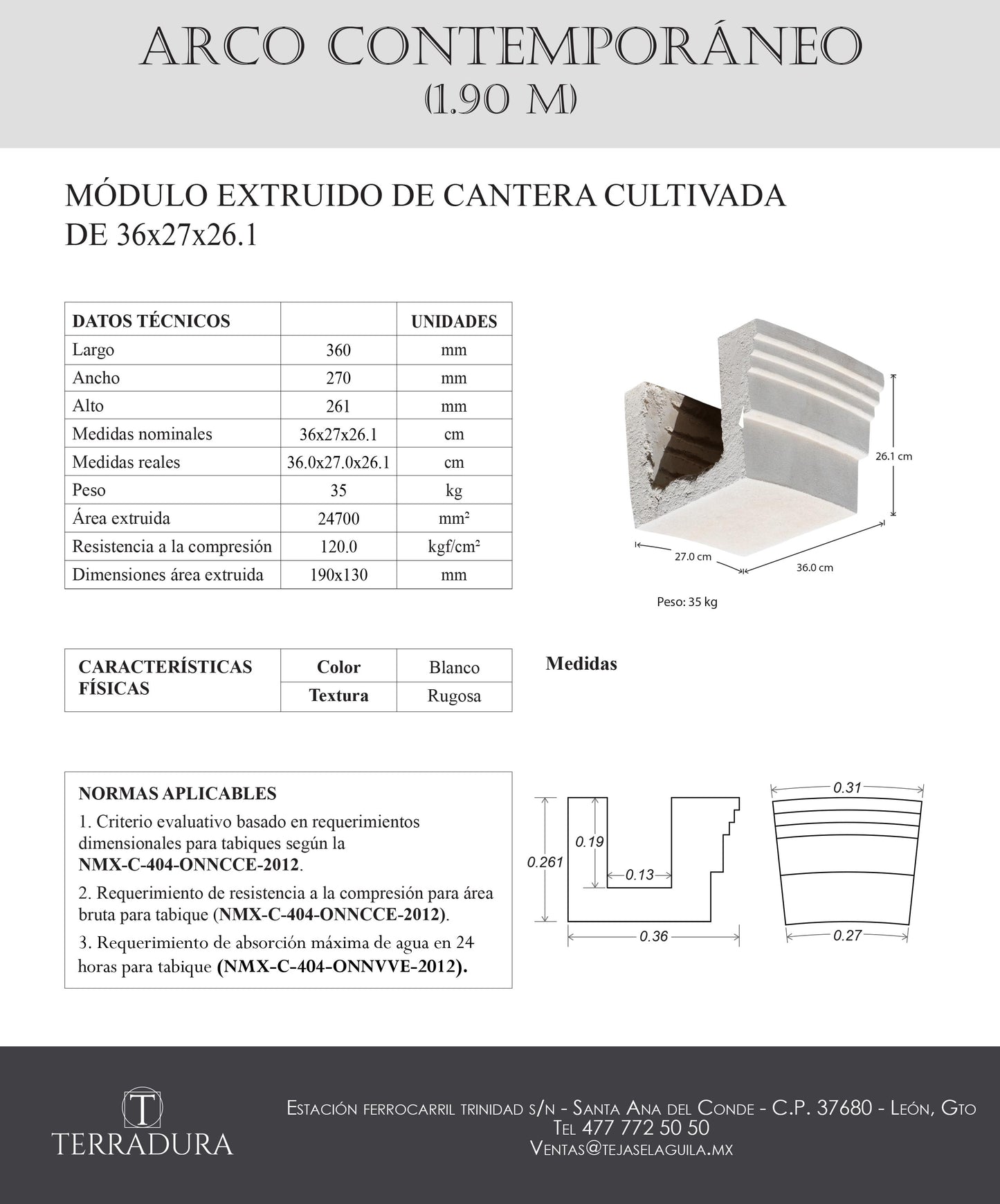 Arco Contemporaneo 1,90 claro