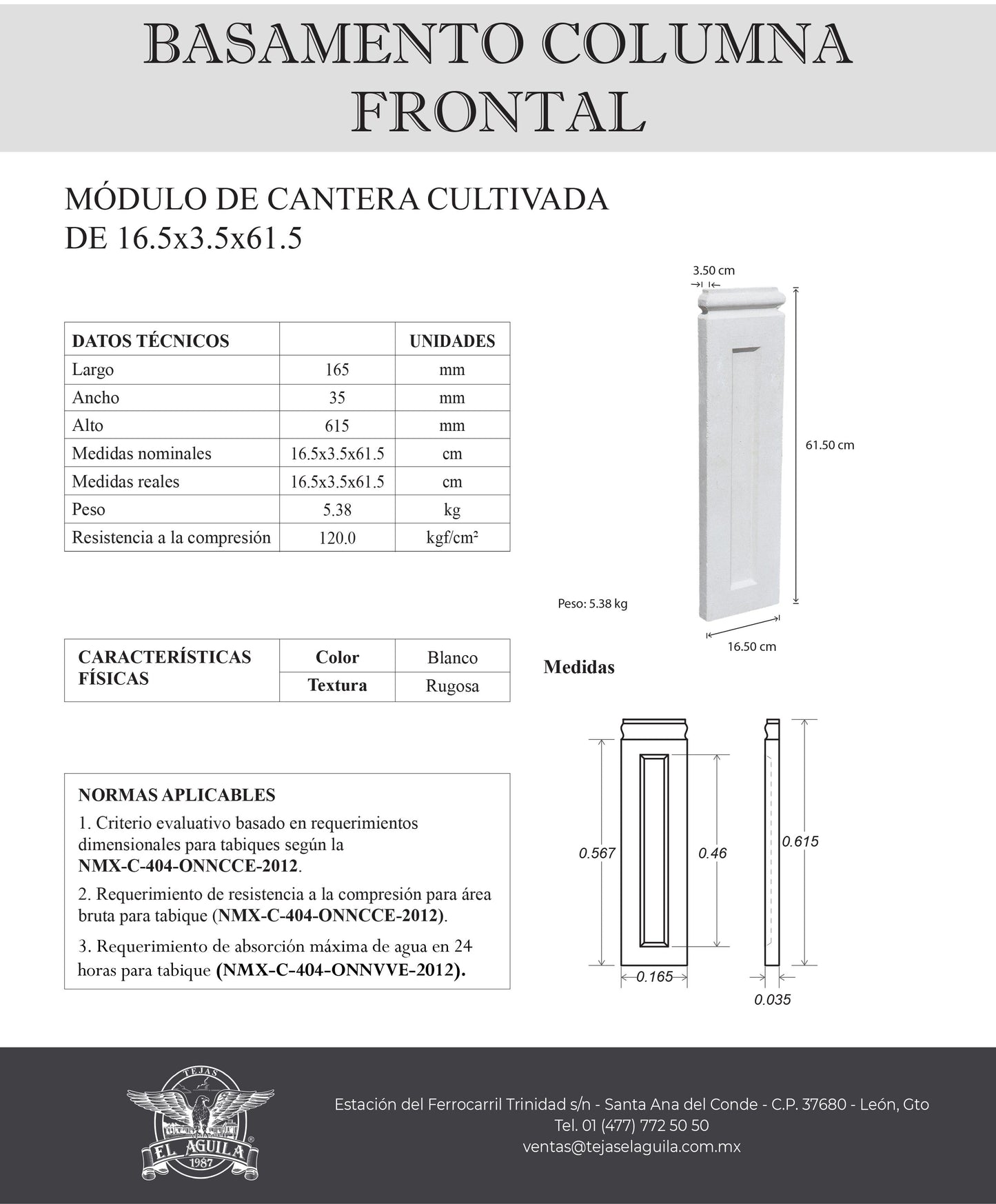 Basamento Columna Frontal