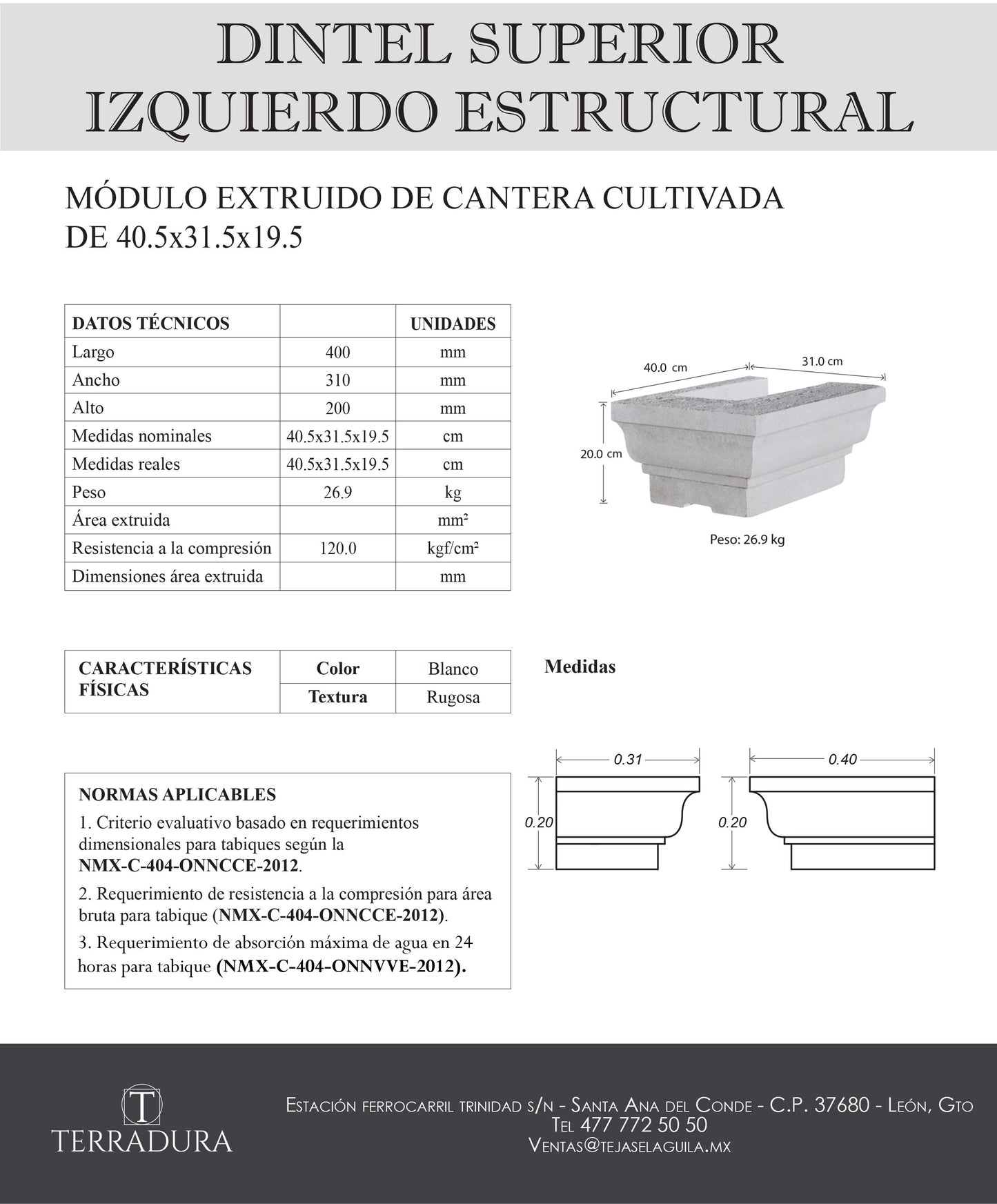 Dintel superior estructural