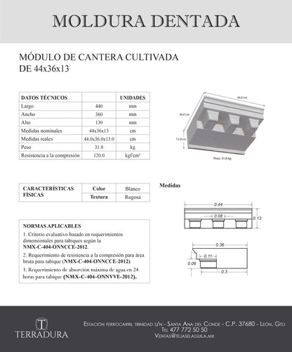 Moldura dentada