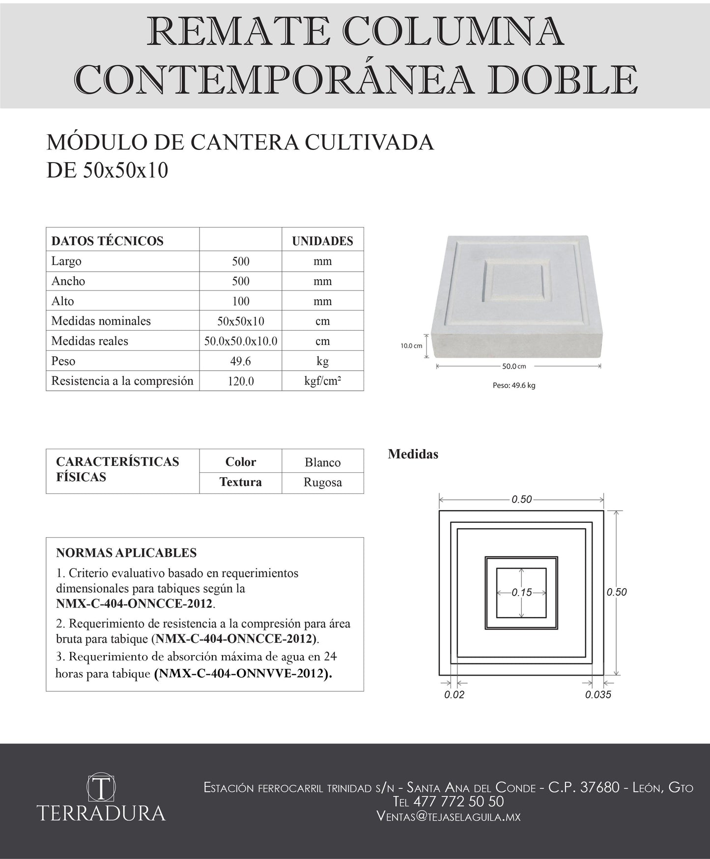 Remate columna contemporanea doble