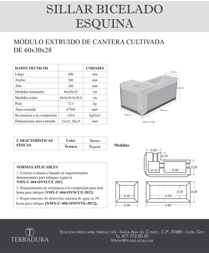 Sillar bicelado esquina