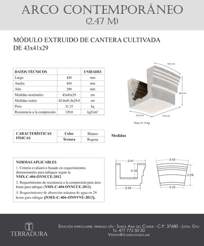 Arco Contemporaneo 2.47 mts claro