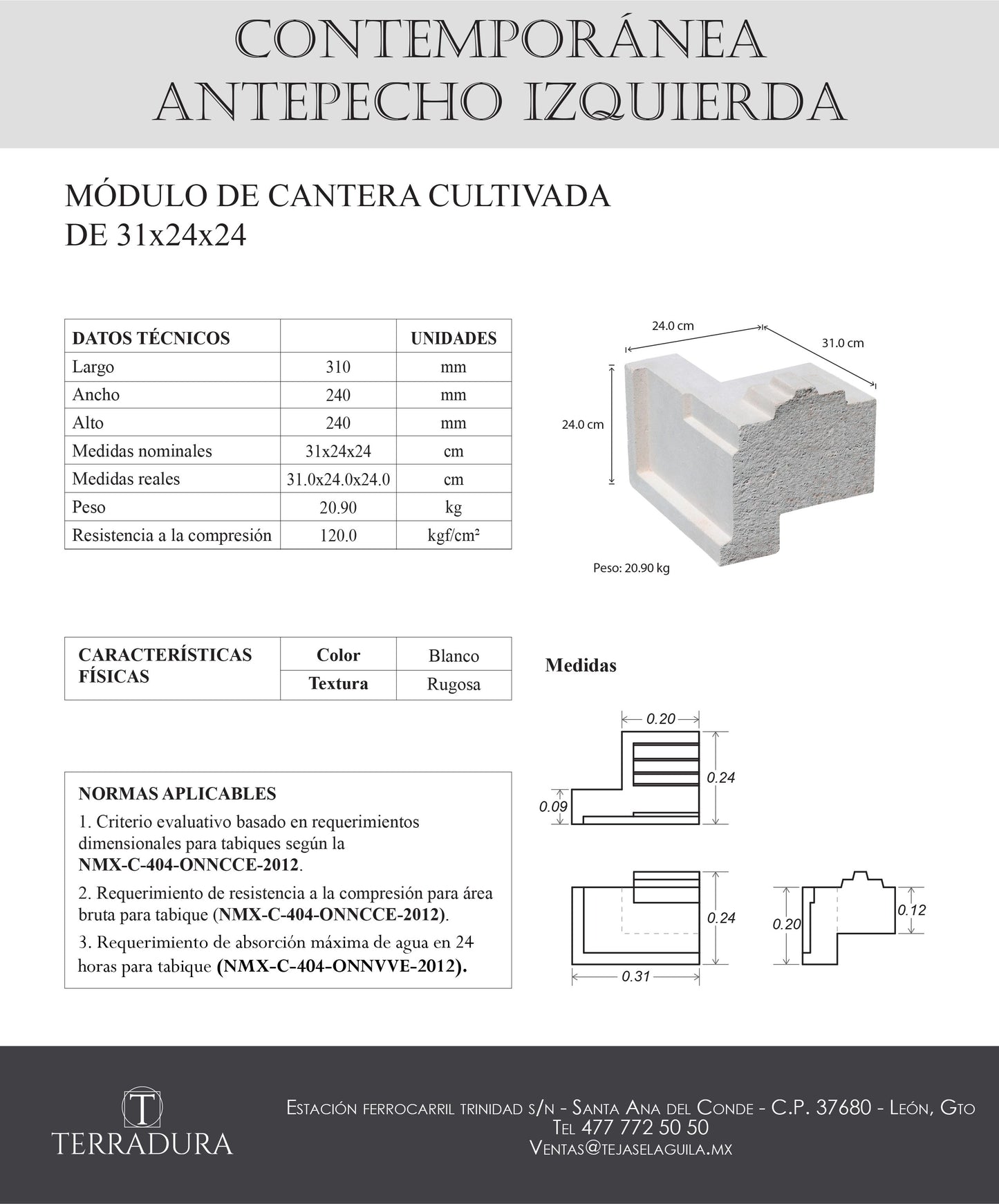 Contemporánea Antepecho Izq/ der