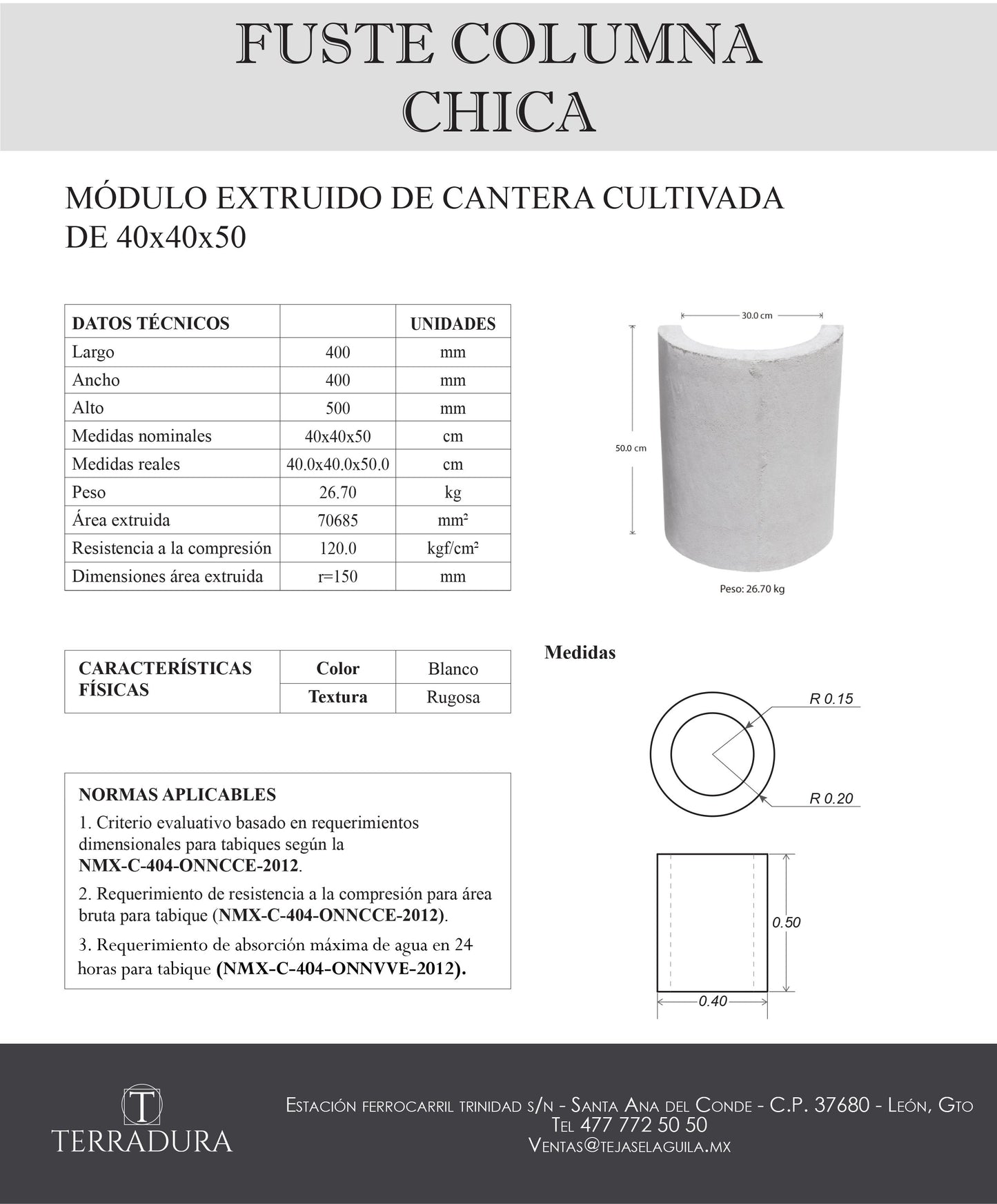 Fuste columna chica