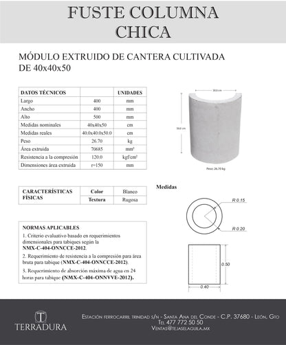 Fuste columna chica