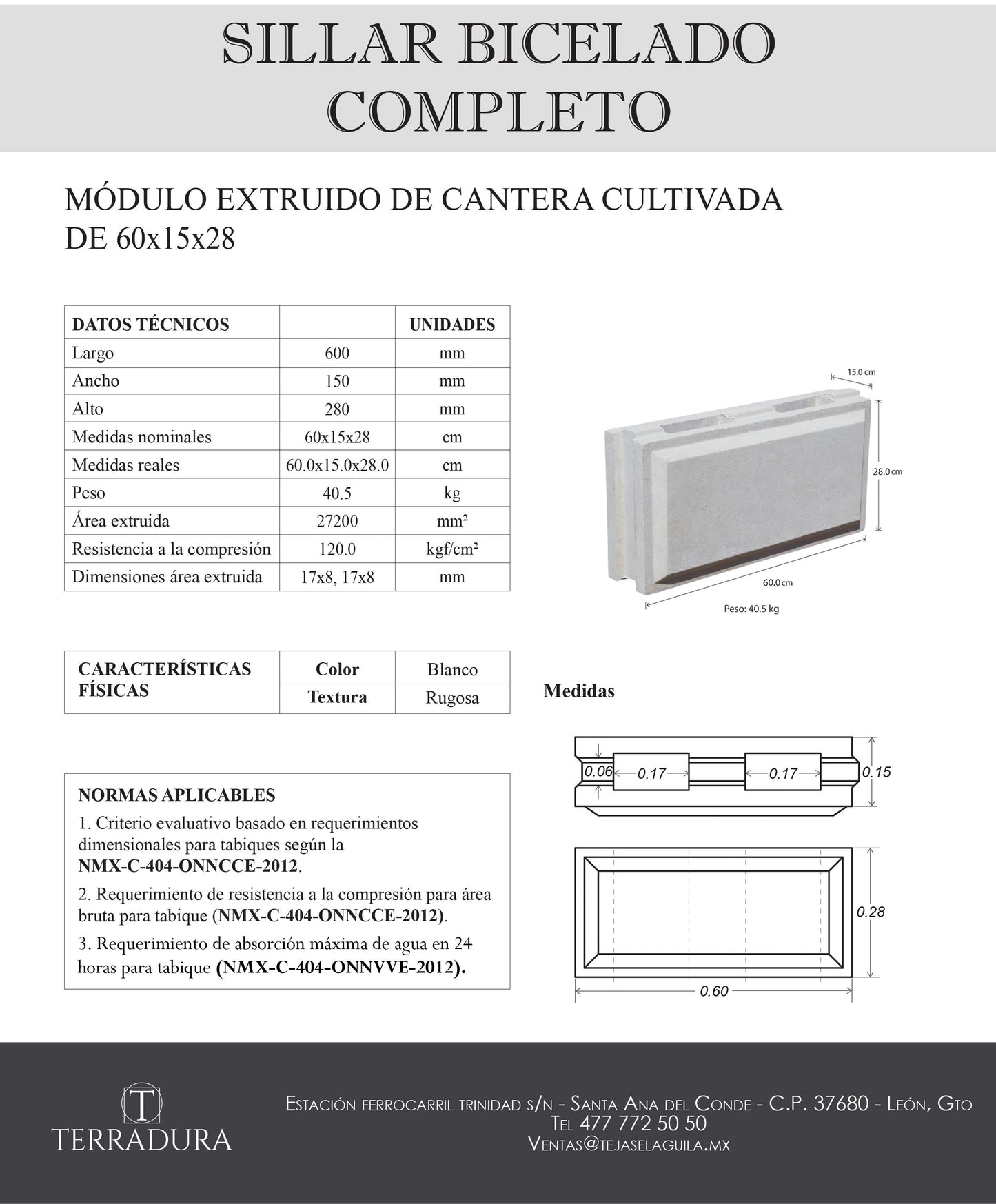 Sillar bicelado completo