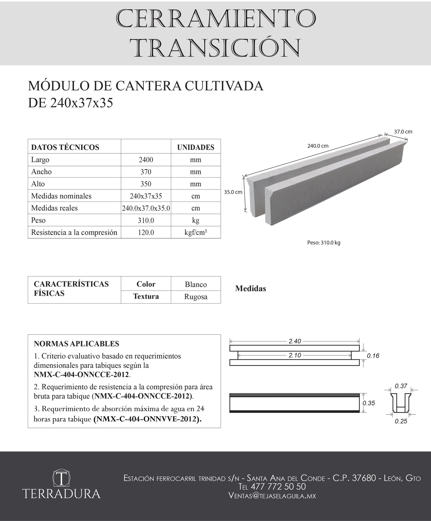 Cerramiento transición