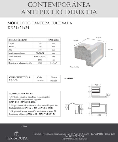 Contemporánea Antepecho Izq/ der