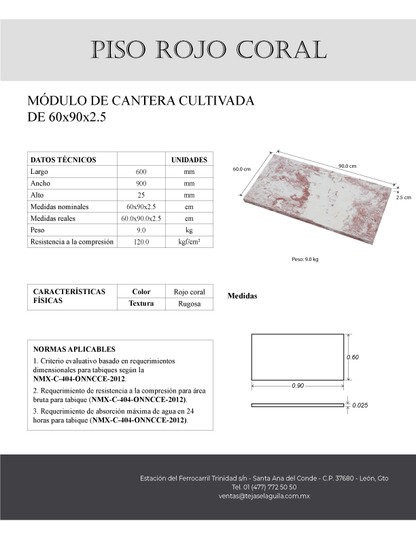 Piso Marmoleado Rojo Coral