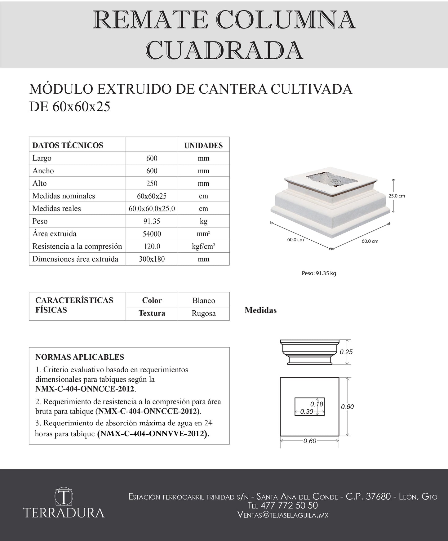 Remate Columna Cuadrada