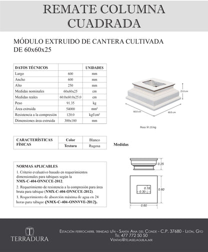 Remate Columna Cuadrada