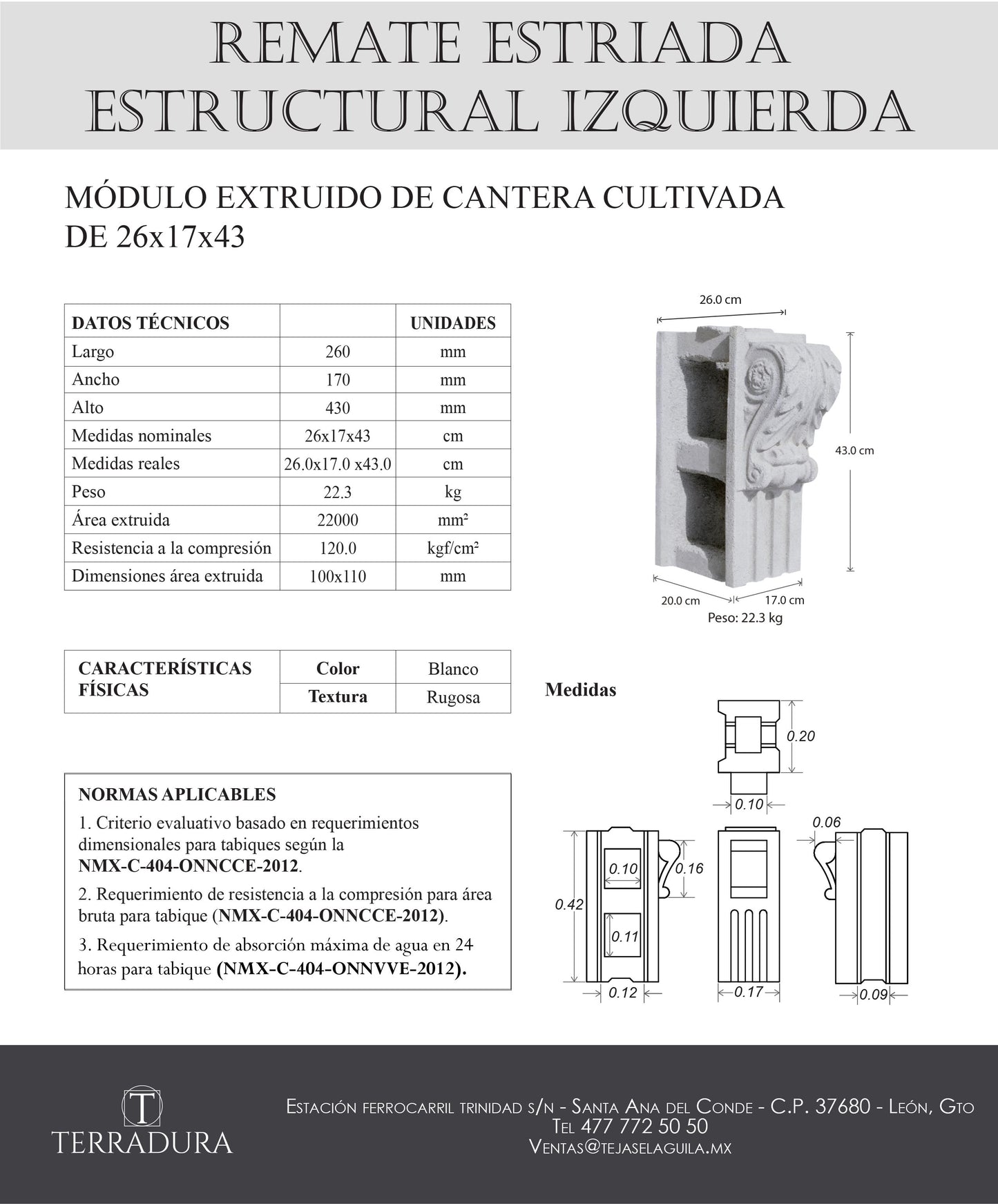 Remate estriada estructural