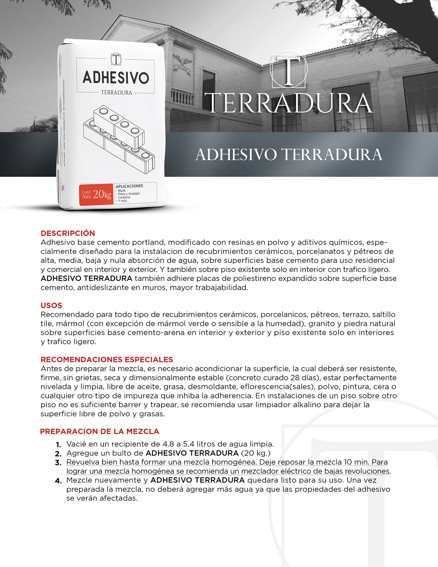 Adhesivo Terradura